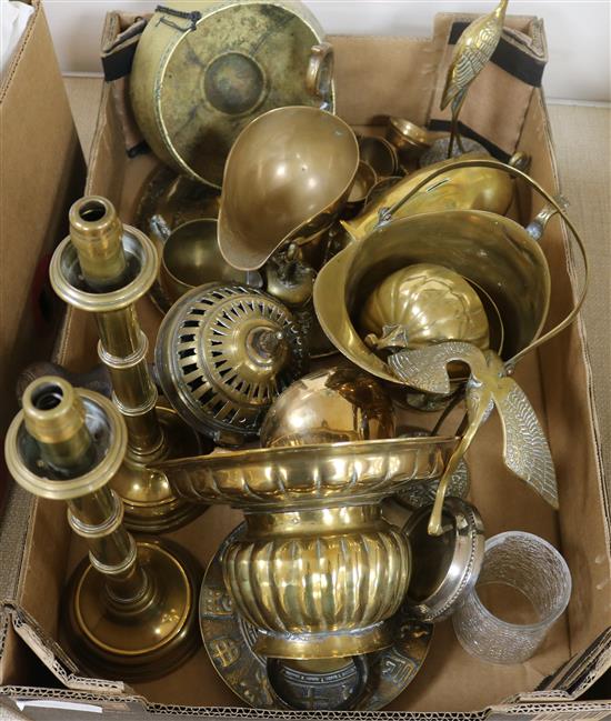 Assorted brassware